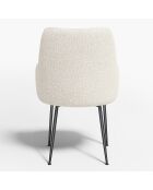 2 Petits Fauteuils Rakel Bouclette blancs - 66x65x82 cm