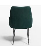 2 Petits Fauteuils Rakel Tissu Tramé effet velours verts - 66x65x82 cm