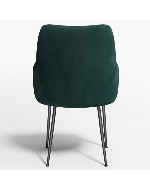 2 Petits Fauteuils Rakel Tissu Tramé effet velours verts - 66x65x82 cm