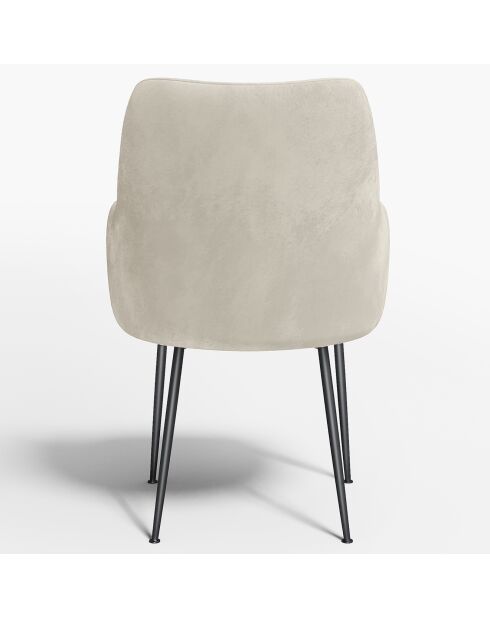 2 Petits Fauteuils Rakel Tissu Tramé effet velours crème - 66x65x82 cm