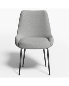 2 Chaises Rakel Bouclette grises - 55x64x82 cm
