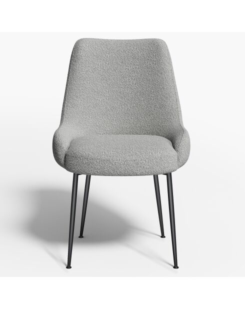 2 Chaises Rakel Bouclette grises - 55x64x82 cm