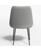 2 Chaises Rakel Bouclette grises - 55x64x82 cm