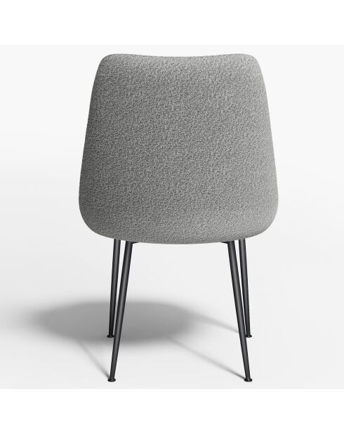 2 Chaises Rakel Bouclette grises - 55x64x82 cm