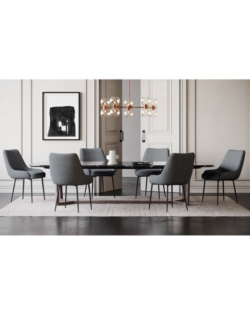 2 Chaises Rakel Bouclette grises - 55x64x82 cm