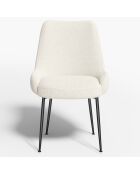 2 Chaises Rakel Bouclette blanches - 55x64x82 cm