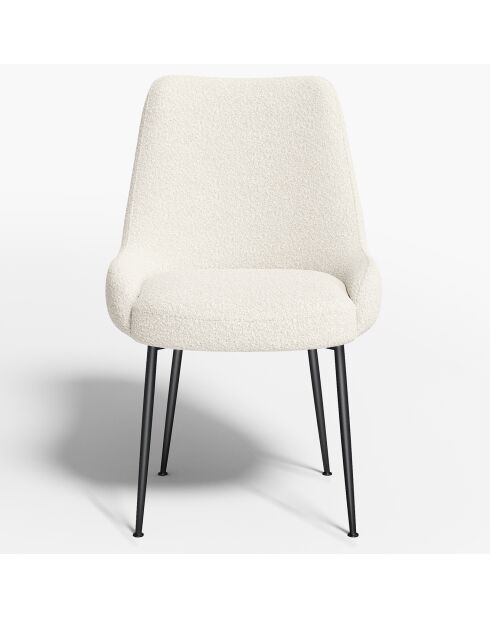 2 Chaises Rakel Bouclette blanches - 55x64x82 cm