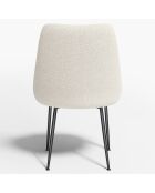 2 Chaises Rakel Bouclette blanches - 55x64x82 cm