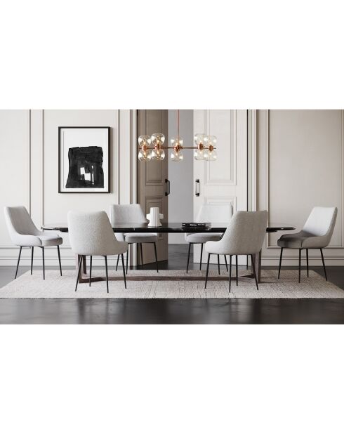 2 Chaises Rakel Bouclette blanches - 55x64x82 cm