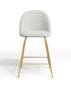 2 Tabourets de bar Ella Bouclette blancs - 51x58x95 cm