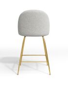 2 Tabourets de bar Ella Bouclette blancs - 51x58x95 cm