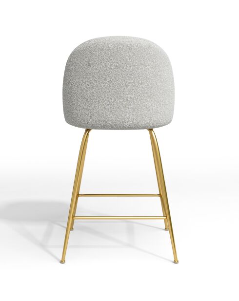 2 Tabourets de bar Ella Bouclette blancs - 51x58x95 cm