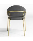2 Chaises Hanna Velours gris taupe - 56x54.5x80 cm