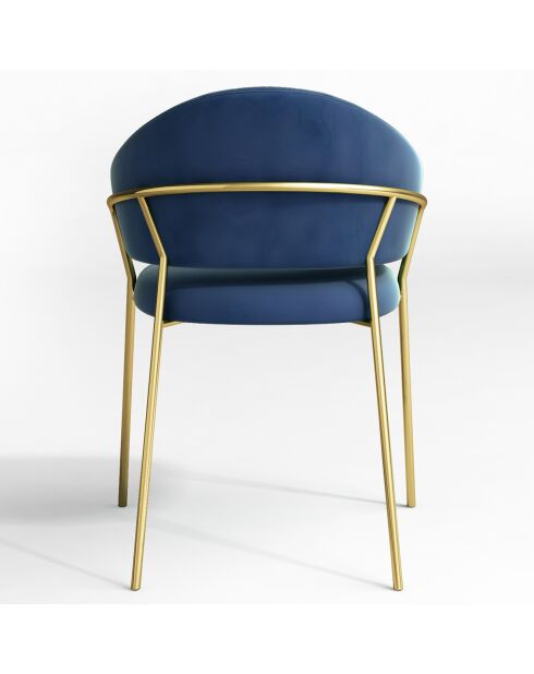 2 Chaises Hanna Velours bleu nuit - 56x54.5x80 cm