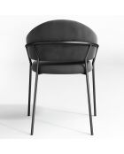 2 Chaises Hanna Velours gris taupe - 56x54.5x80 cm