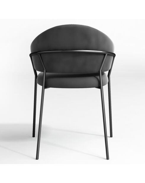 2 Chaises Hanna Velours gris taupe - 56x54.5x80 cm