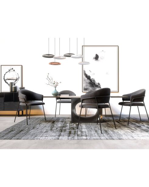 2 Chaises Hanna Velours gris taupe - 56x54.5x80 cm