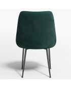 2 Chaises Rakel Tissu Tramé effet velours vertes - 55x64x82 cm