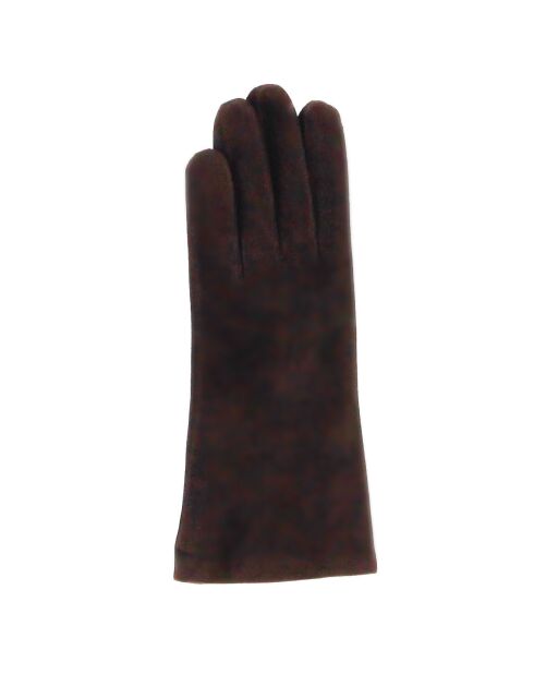 Gants en Velours de Cuir d'Agneau doublure Textile Victoire Da marron foncé