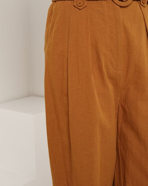 Pantalon en Coton & Lin Jeanne brique