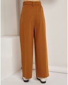 Pantalon en Coton & Lin Jeanne brique