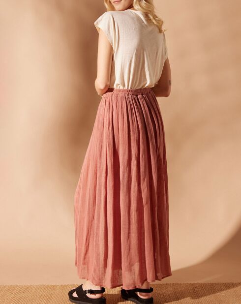 Jupe en Lin & Coton Yosaley rose