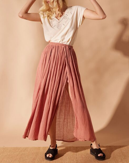 Jupe en Lin & Coton Yosaley rose