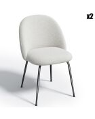 2 Chaises Ella Bouclette blanc - 54x50x77.5 cm