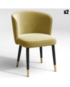 2 Chaises Nils Velours moutarde - 62x55.5x79.5 cm