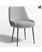 2 Chaises Rakel Bouclette grises - 55x64x82 cm