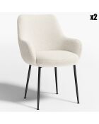 2 Petits Fauteuils Rakel Bouclette blancs - 66x65x82 cm