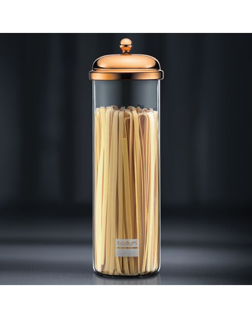 Bocal spaghetti couvercle métallique Classic cuivre - 18L