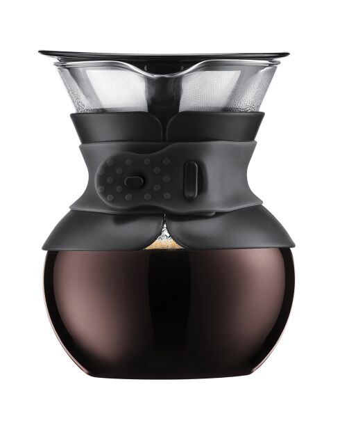 Cafetière filtre permanent maille inox 4 tasses Pour Over noire - 05L