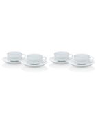 4 tasses soucoupe Espresso Blaa en porcelaine blanc /bleu - 0.09L