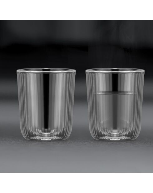 2 transparente Douro-Sake-Gläser, doppelwandig, 006L