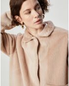 Manteau en Fausse Fourrure Olivia beige rosé