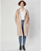 Manteau en Fausse Fourrure Olivia beige rosé