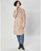 Manteau en Fausse Fourrure Olivia beige rosé