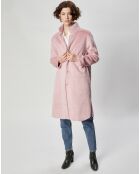 Manteau en Fausse Fourrure Olivia vieux rose