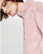 Manteau en Fausse Fourrure Olivia vieux rose