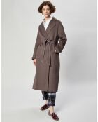 Manteau Point Celier 100% Laine taupe