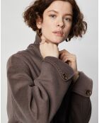 Manteau Point Celier 100% Laine taupe