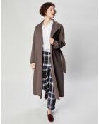 Manteau Point Celier 100% Laine taupe