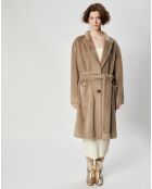 Manteau en Fausse Fourrure Lydia taupe