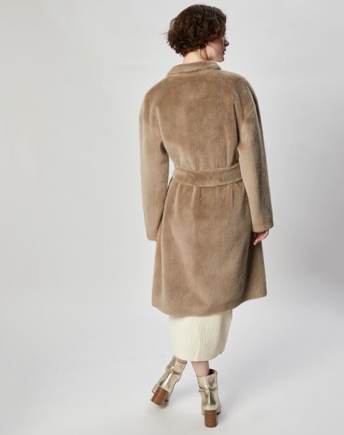 Manteau en Fausse Fourrure Lydia taupe