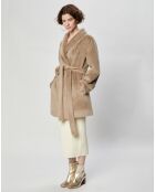 Manteau en Fausse Fourrure Marika taupe