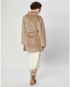 Manteau en Fausse Fourrure Marika taupe