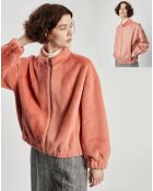 Blouson en Fausse Fourrure réversible Comma saumon