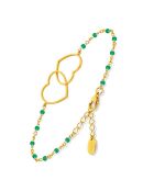 Bracelet Coeur en Argent doré & Spinelle verte