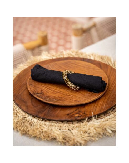 Assiette ronde Teak Root beige - D.24.5 cm